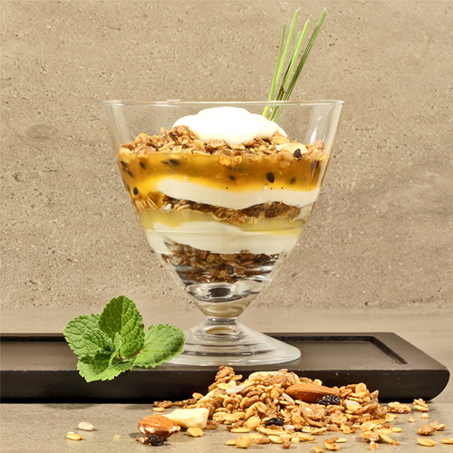 Lemon and Passionfruit Breakfast Trifle Parfaits